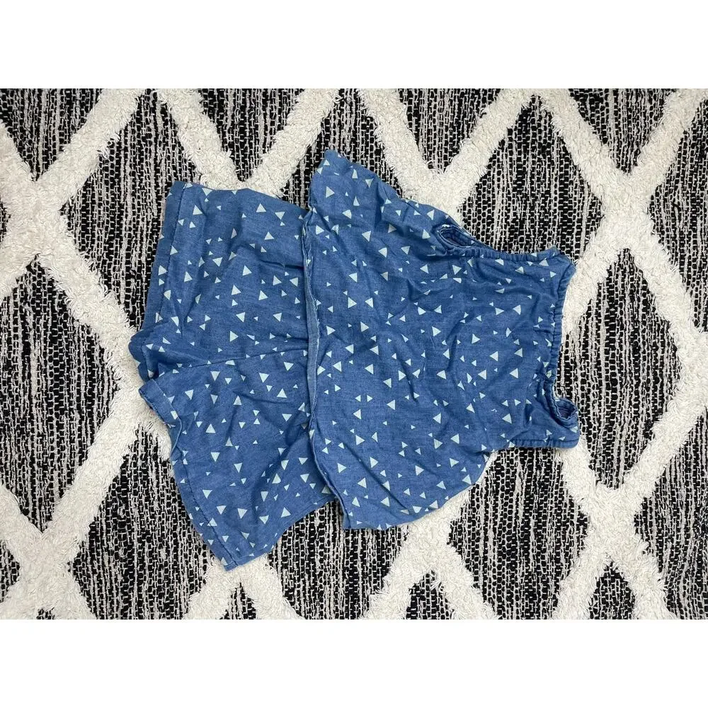 Limited Too Heart Polka Dot Chambray Blue Romper Womens size 2T
